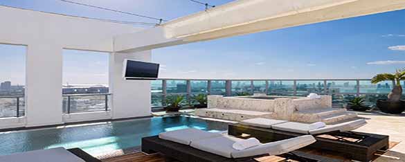 Roof-top pool at The Setai Hotel penthouse